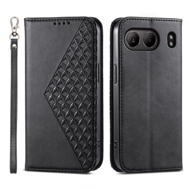 Flip Case Für Oneplus Nord 4 Diamant-finish Mit Riemen