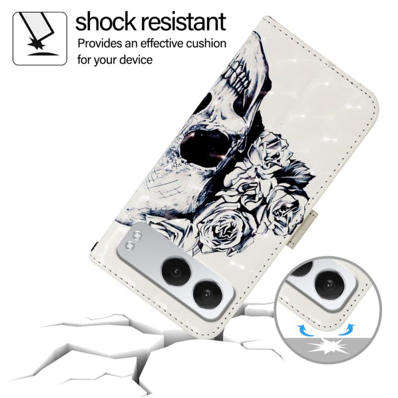 Lederhüllen Für Oneplus Nord 4 Blumenschädel