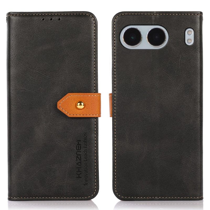 Lederhüllen Für Oneplus Nord 4 Goldverschluss Khazneh