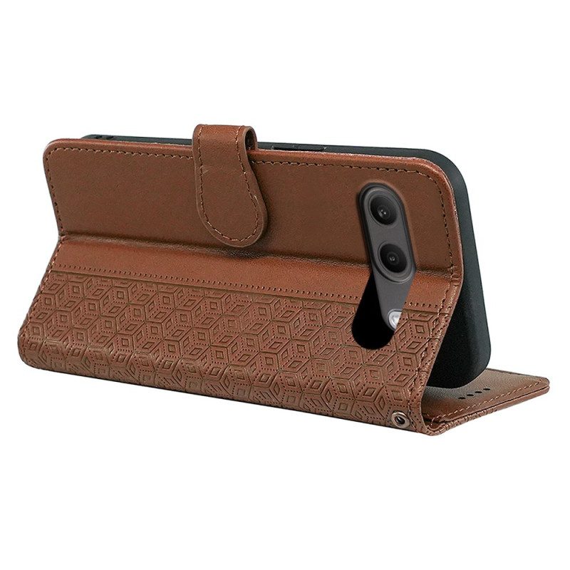 Lederhüllen Für Oneplus Nord 4 Kubisches Muster