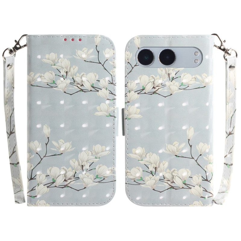 Lederhüllen Für Oneplus Nord 4 Magnolien-lanyard
