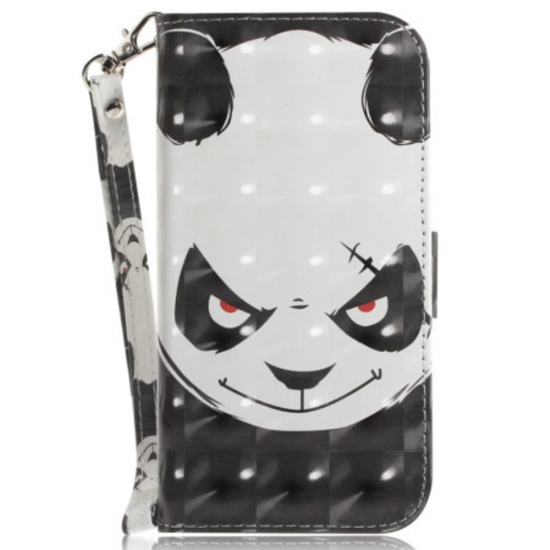 Lederhüllen Für Oneplus Nord 4 Wütendes Panda-lanyard