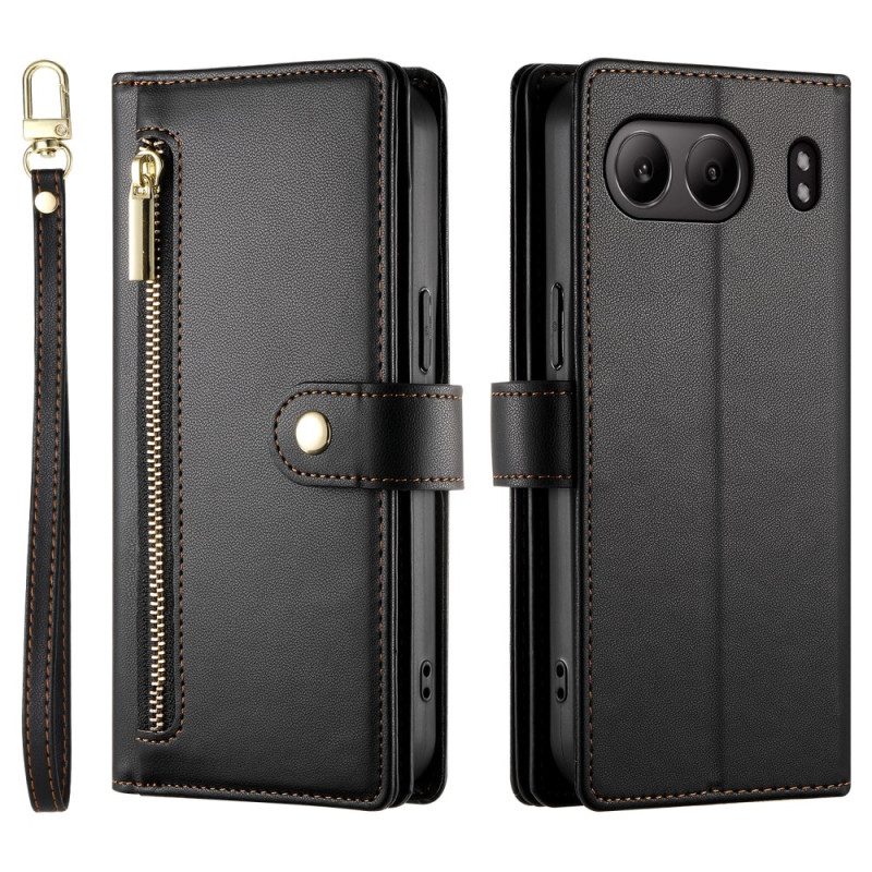 Lederhüllen Oneplus Nord 4 Geldbörse Mit Riemen Und Schulterriemen