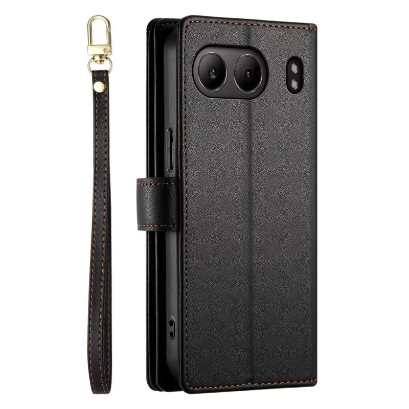 Lederhüllen Oneplus Nord 4 Geldbörse Mit Riemen Und Schulterriemen