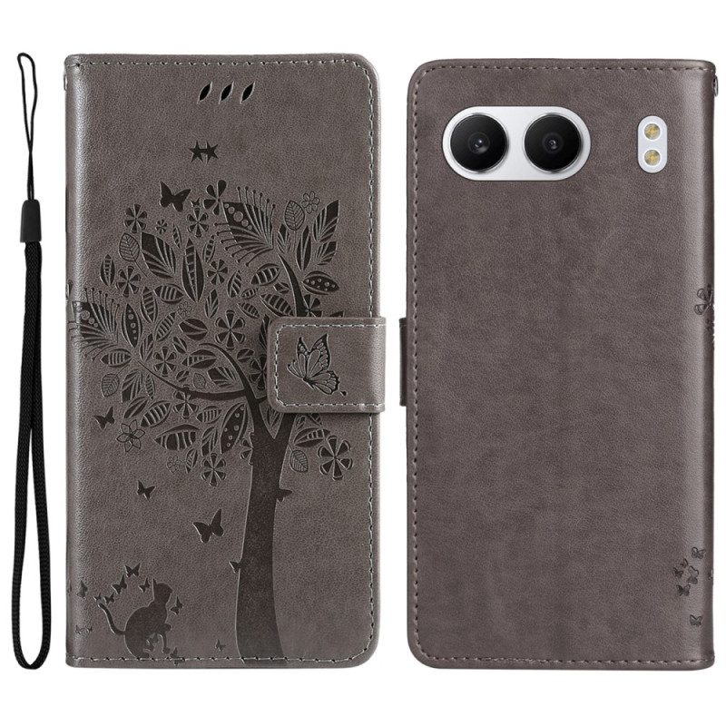 Lederhüllen Oneplus Nord 4 Handyhülle Baum Und Katze