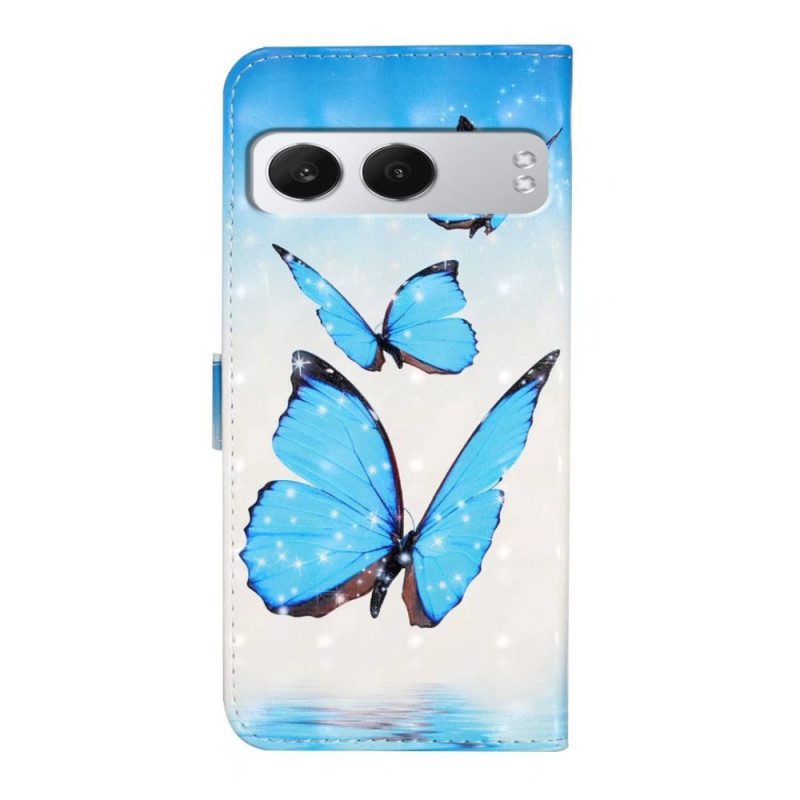 Lederhüllen Oneplus Nord 4 Handyhülle Drei Schmetterlinge