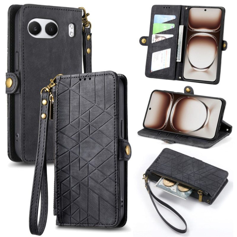 Lederhüllen Oneplus Nord 4 Handyhülle Geometrisches Muster