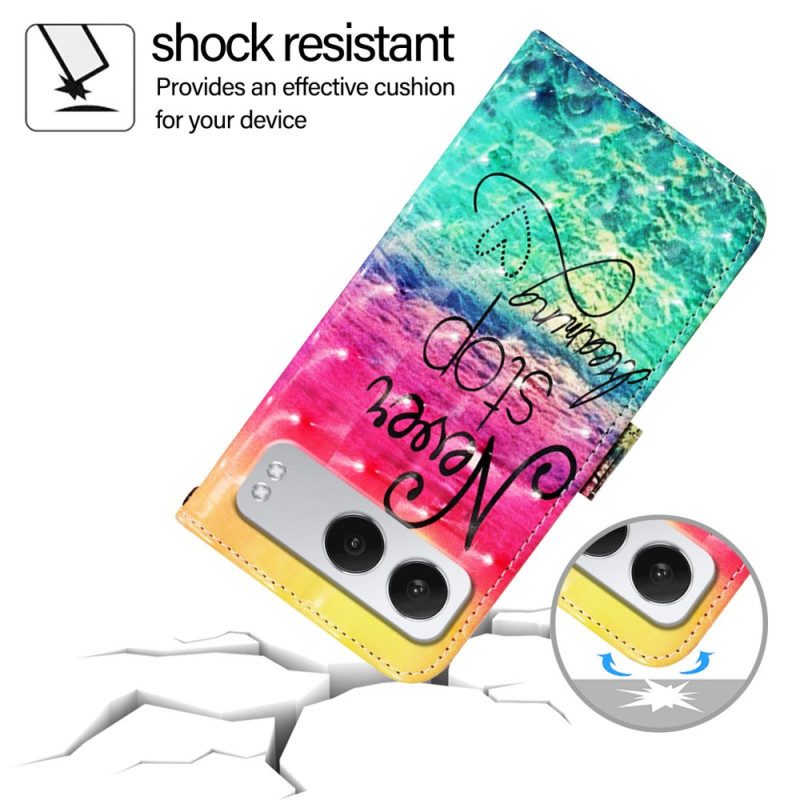 Lederhüllen Oneplus Nord 4 Handyhülle Niemals Aufhören Träumen