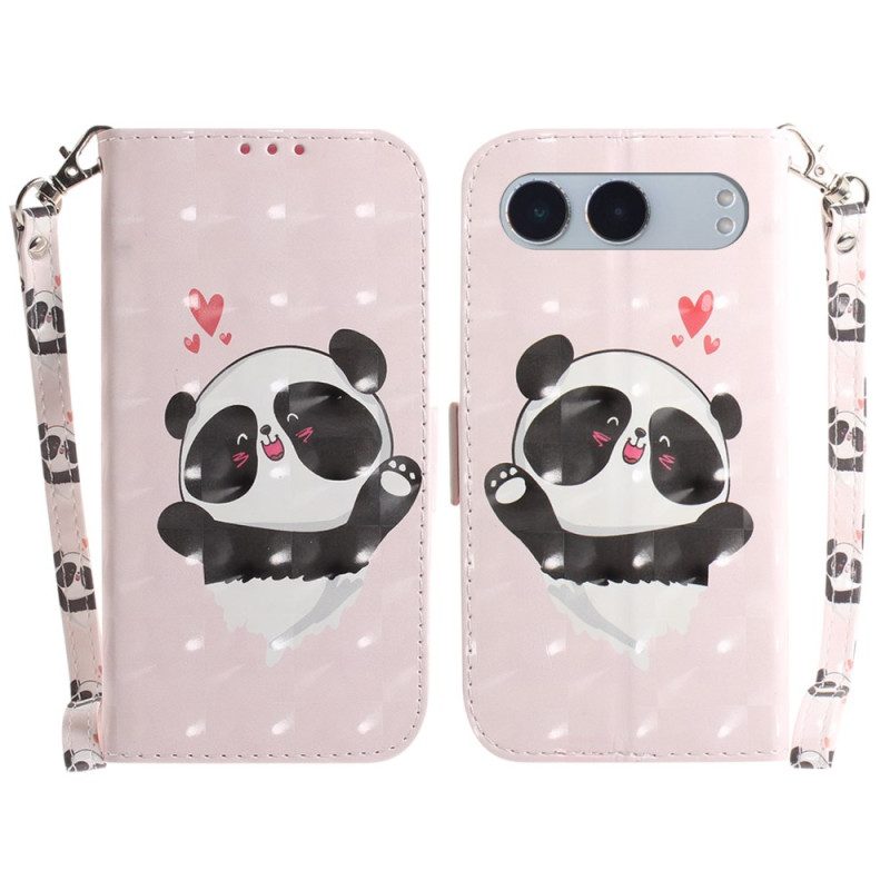 Lederhüllen Oneplus Nord 4 Handyhülle Panda-liebes-lanyard