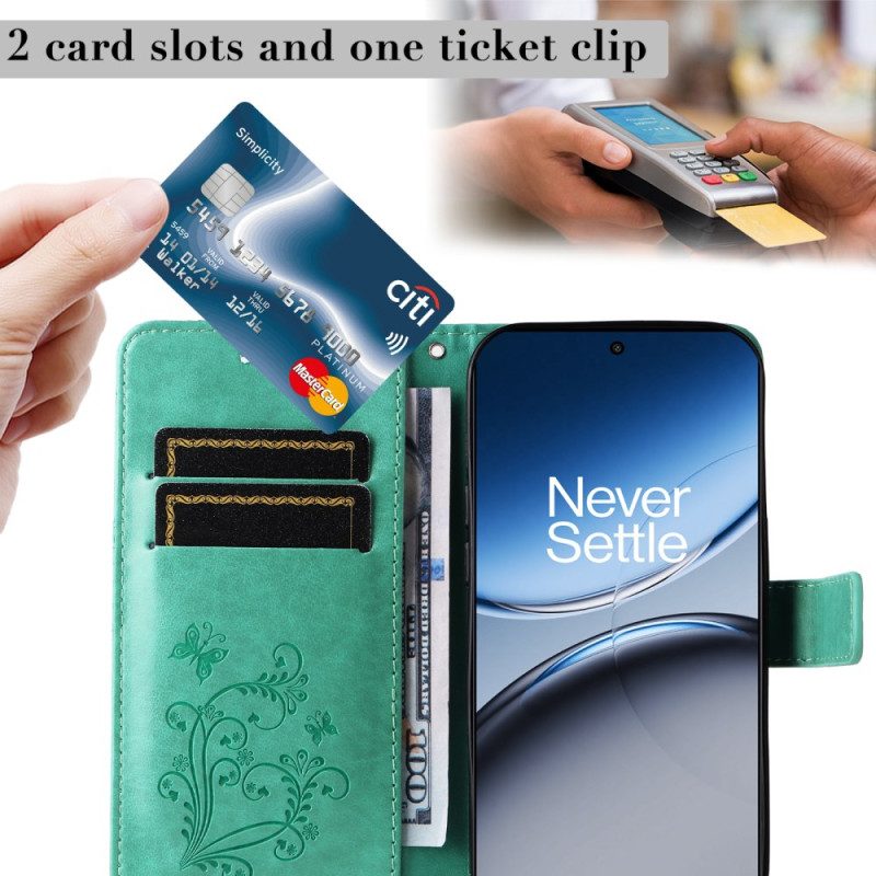 Lederhüllen Oneplus Nord 4 Riesiger Schmetterlingsriemen