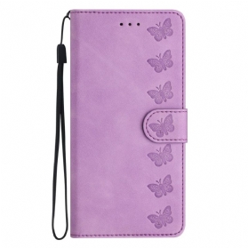 Lederhüllen Oneplus Nord 4 Schmetterlingsbordüre