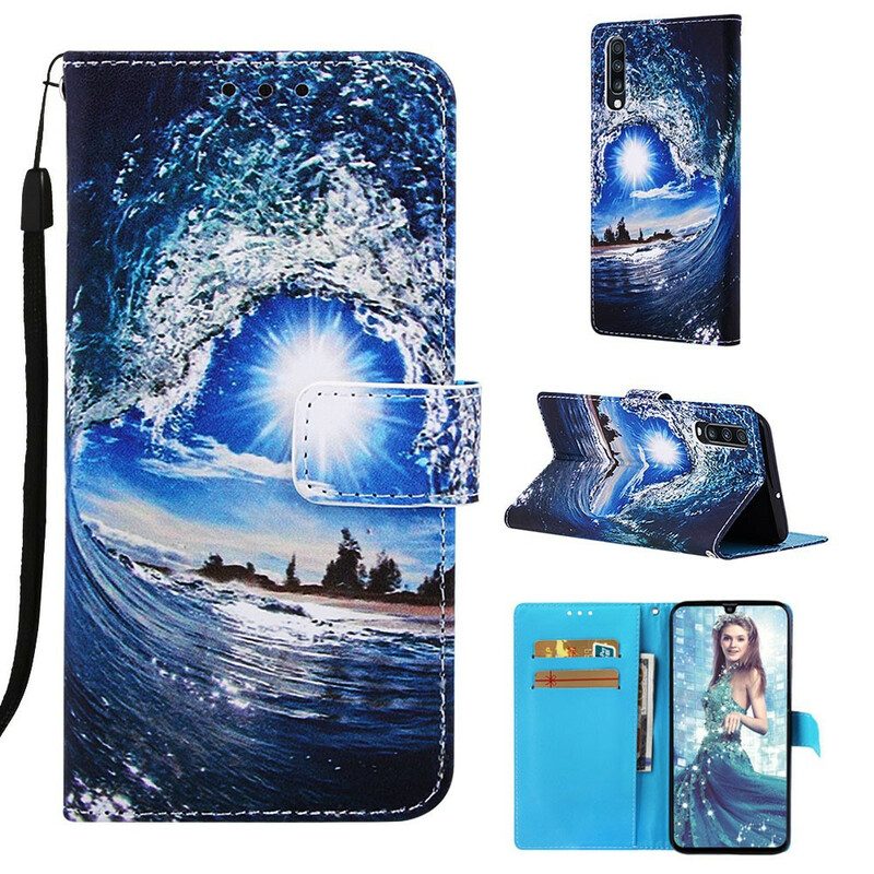 Lederhüllen Für Samsung Galaxy A70 Mit Kordel Daydreams Schlüsselband Landschaft