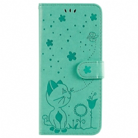 Flip Case Für Xiaomi 12T / 12T Pro Katze Und Bienen
