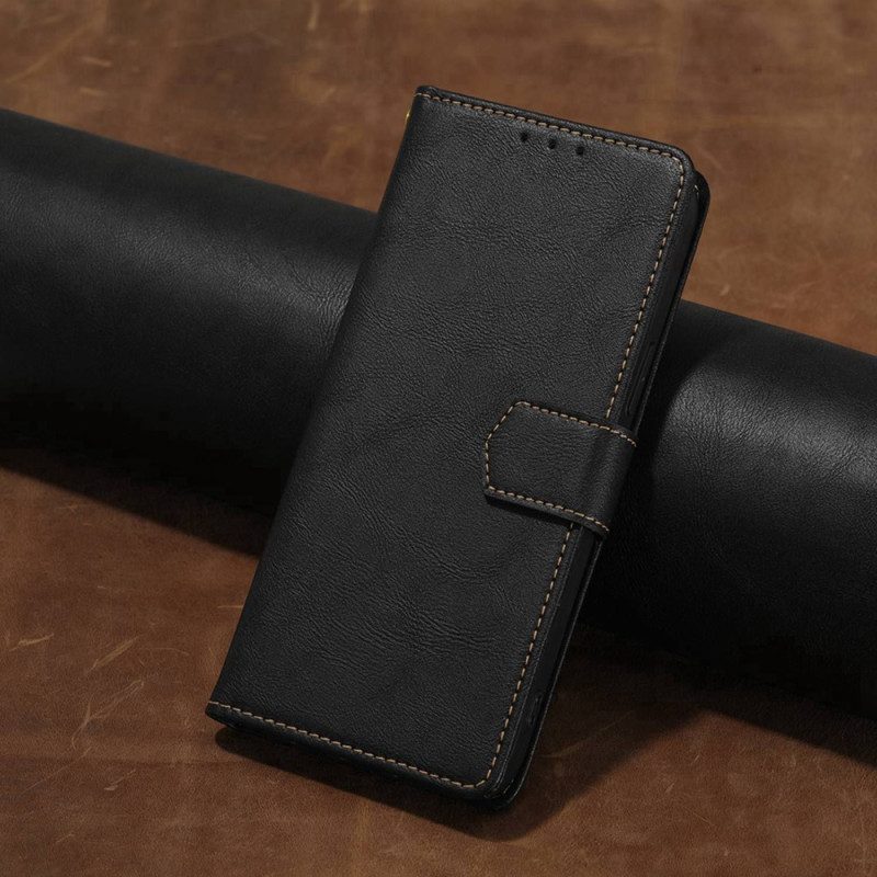 Lederhüllen Für Xiaomi 12T / 12T Pro Couture-ledereffekt