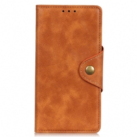 Lederhüllen Für Xiaomi 12T / 12T Pro Magnetischer Knopf Aus Kunstleder