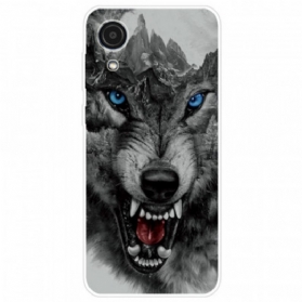 Handyhülle Für Samsung Galaxy A03 Core Erhabener Wolf