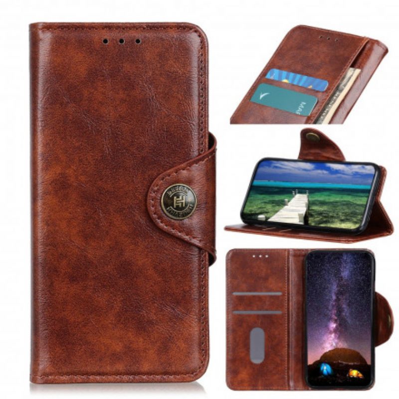 Flip Case Für Oppo Reno 6 5G Vintage-knopf Aus Kunstleder