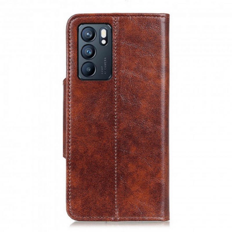 Flip Case Für Oppo Reno 6 5G Vintage-knopf Aus Kunstleder