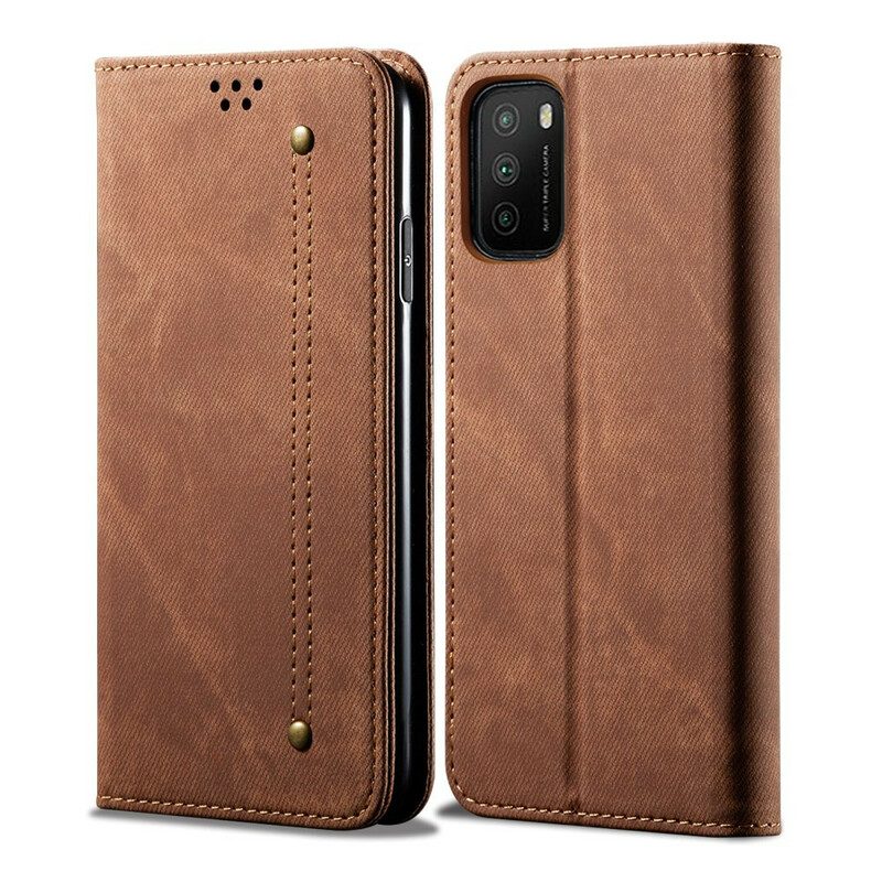 Schutzhülle Für Poco M3 Flip Case Denim-stoff