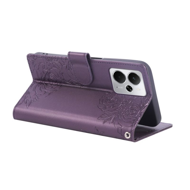 Lederhüllen Für Realme 14t 5g Spitzenblumen