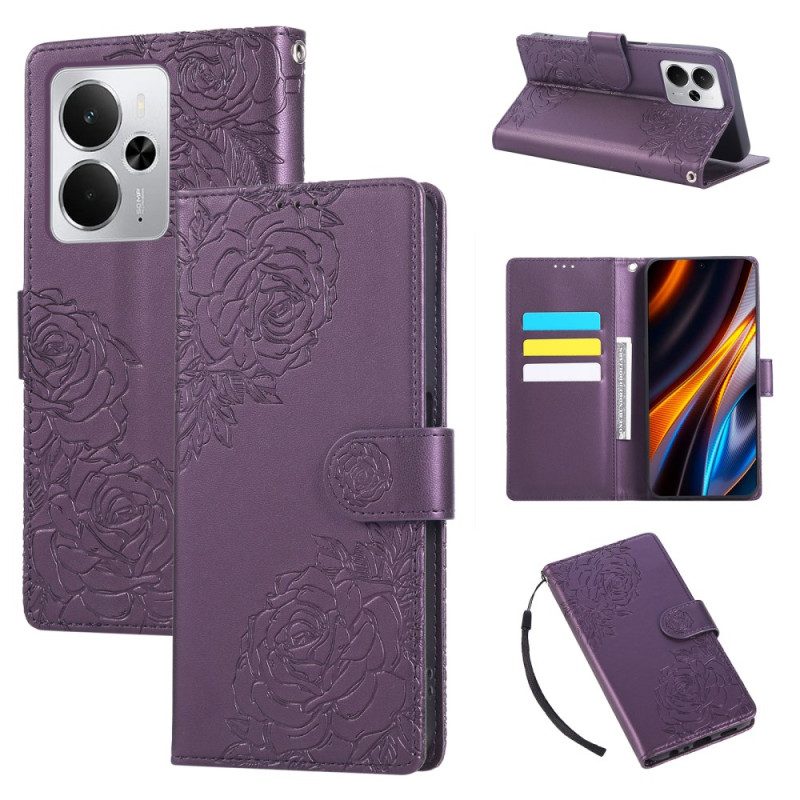 Lederhüllen Für Realme 14t 5g Spitzenblumen