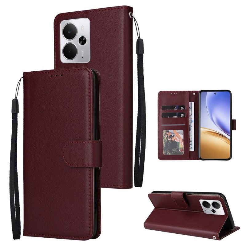 Lederhüllen Realme 14t 5g Glatter Riemen