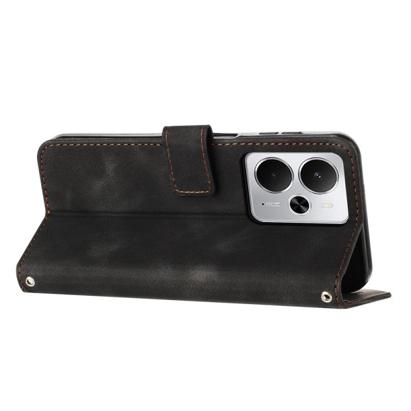 Lederhüllen Realme 14t 5g Handyhülle Linien Und Riemen