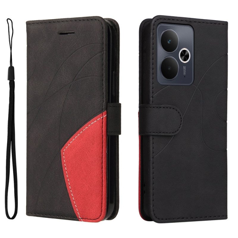 Lederhüllen Realme 14t 5g Zweifarbige Wellenstruktur