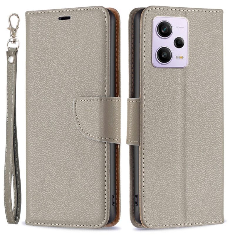 Flip Case Für Poco X5 Pro 5G Mit Kordel Schräger Riemenverschluss