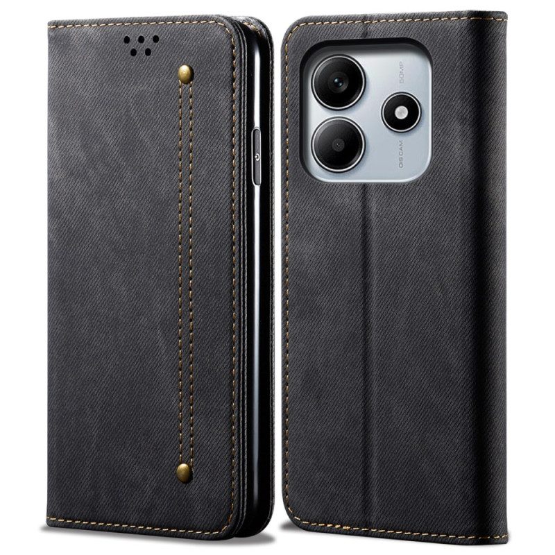Flip Case Für Xiaomi Redmi Note 14 5g Denim-stoff