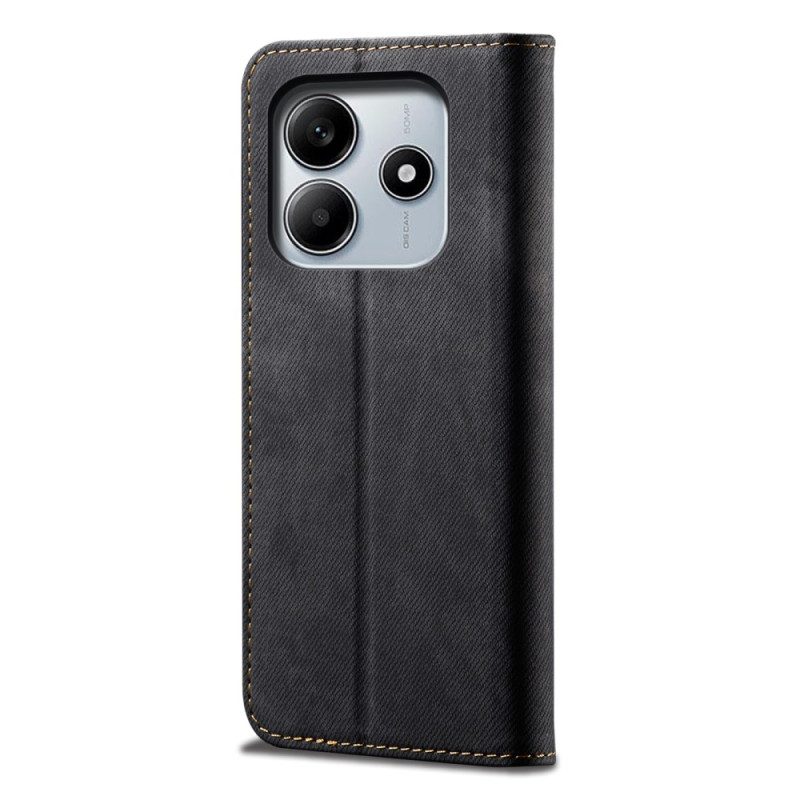 Flip Case Für Xiaomi Redmi Note 14 5g Denim-stoff