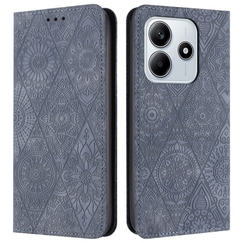 Flip Case Xiaomi Redmi Note 14 5g Ethno-stil Mit Riemen