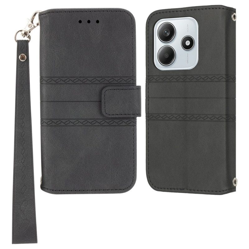 Lederhüllen Für Xiaomi Redmi Note 14 5g Friesmuster Mit Riemen