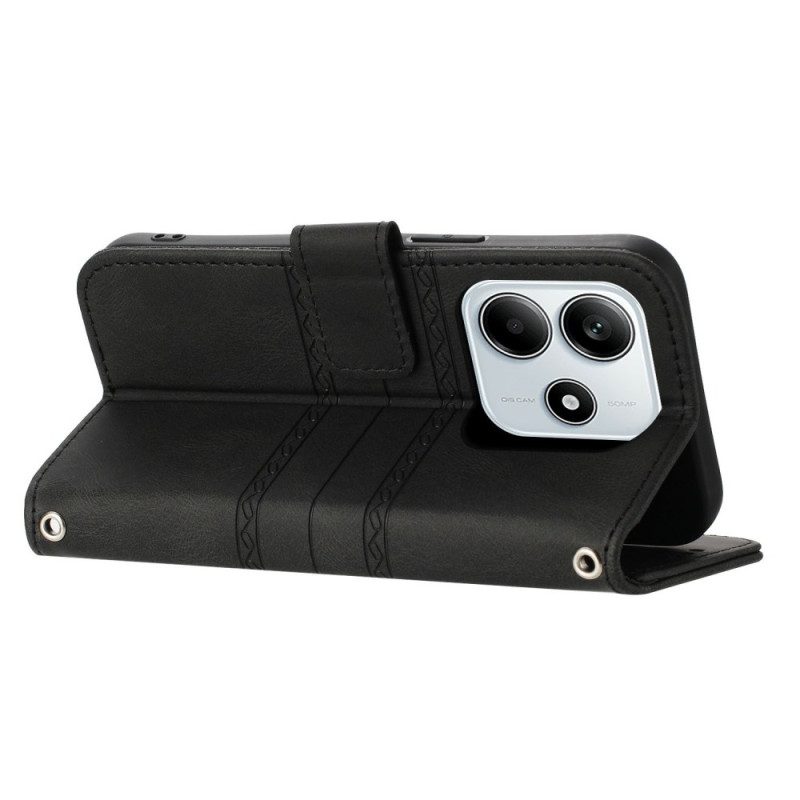 Lederhüllen Für Xiaomi Redmi Note 14 5g Friesmuster Mit Riemen