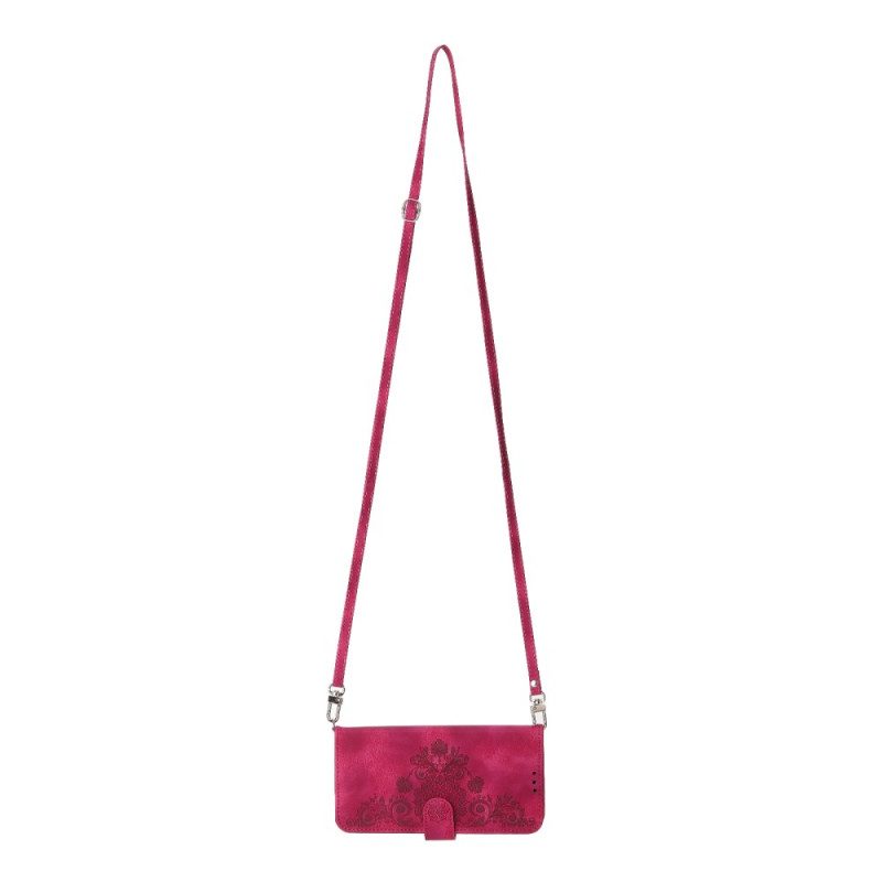 Lederhüllen Für Xiaomi Redmi Note 14 5g Geldbörse Mit Spitzenmuster Riemen Und Schulterriemen