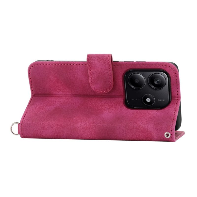 Lederhüllen Für Xiaomi Redmi Note 14 5g Geldbörse Mit Spitzenmuster Riemen Und Schulterriemen