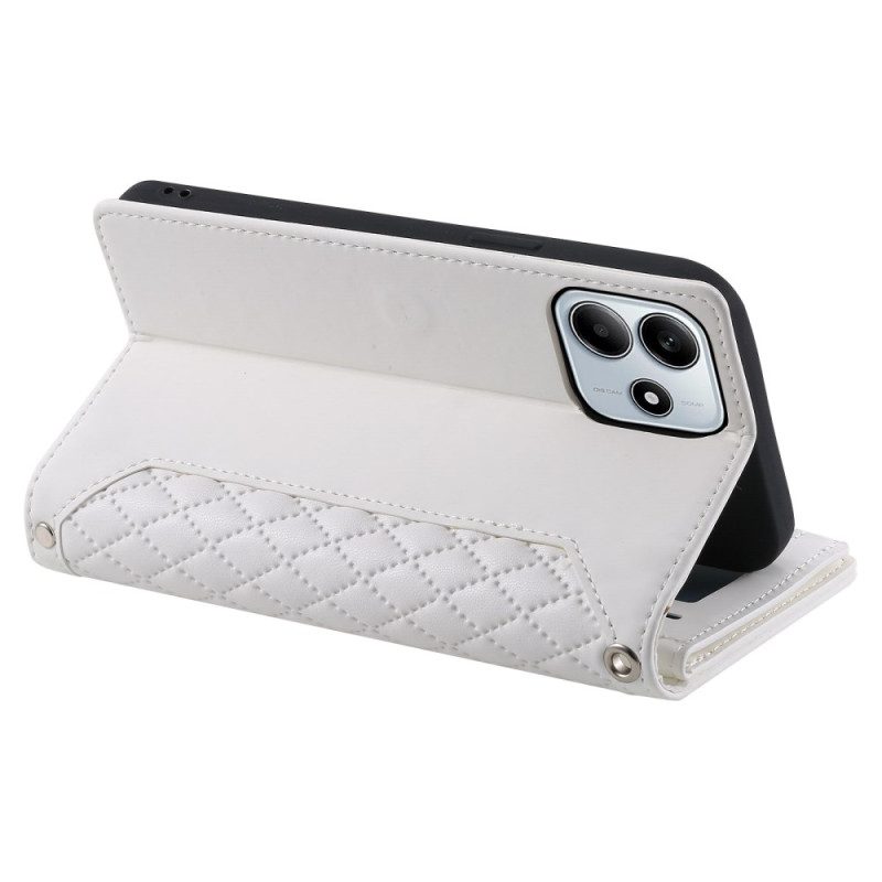 Lederhüllen Für Xiaomi Redmi Note 14 5g Gesteppte Geldbörse