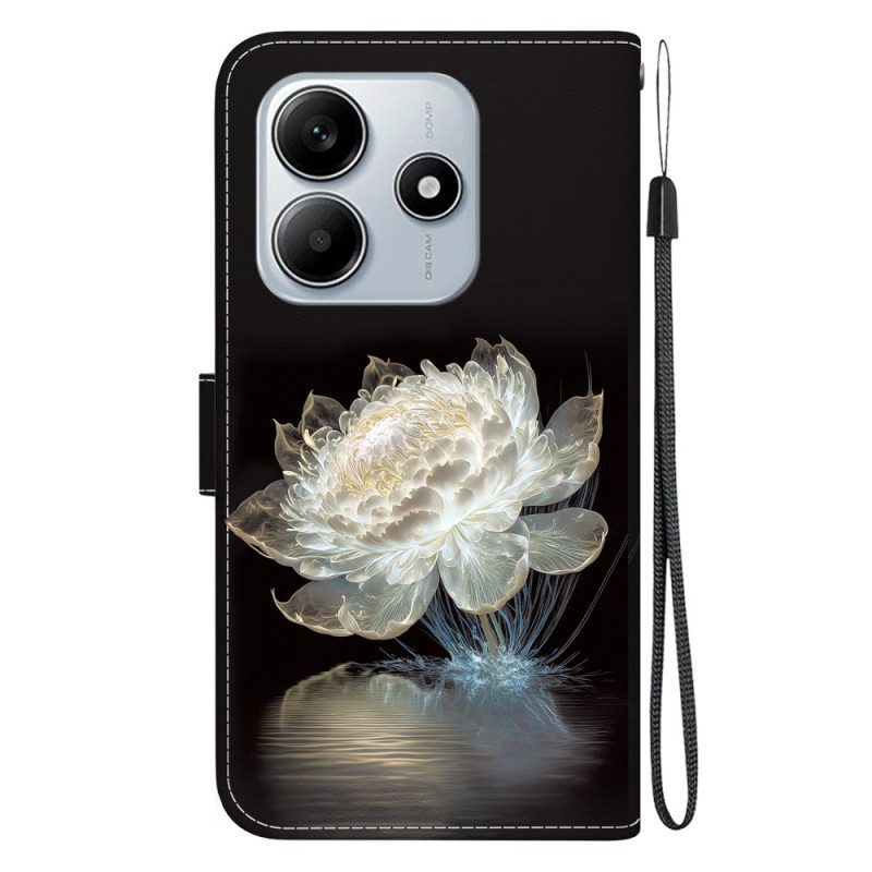 Lederhüllen Für Xiaomi Redmi Note 14 5g Kristall-pfingstrose