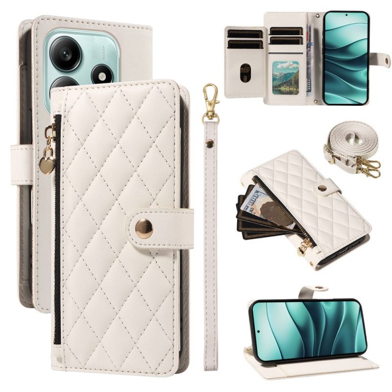 Lederhüllen Xiaomi Redmi Note 14 5g Gesteppt Mit Riemen