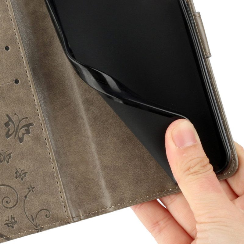 Lederhüllen Xiaomi Redmi Note 14 5g Handyhülle Blumen Und Schmetterlinge