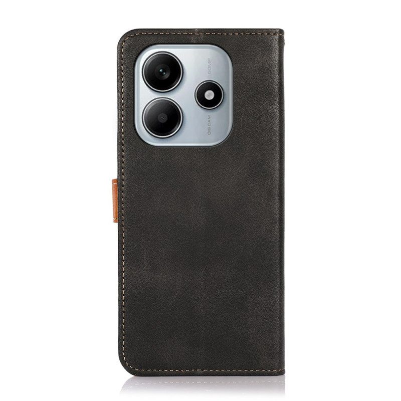 Lederhüllen Xiaomi Redmi Note 14 5g Handyhülle Goldener Verschluss Khazneh