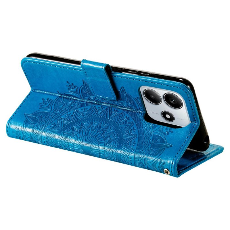 Lederhüllen Xiaomi Redmi Note 14 5g Handyhülle Mandala-sonne