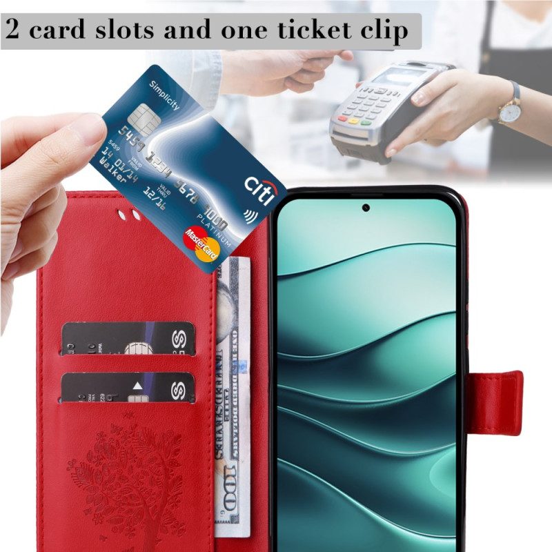 Lederhüllen Xiaomi Redmi Note 14 5g Katze Und Baum (lnaière)