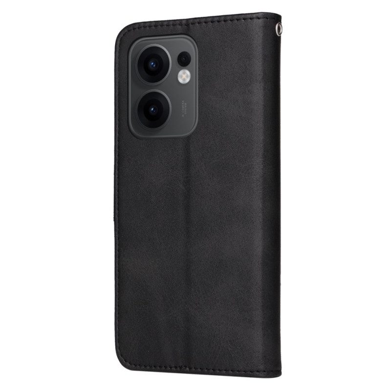 Lederhüllen Oppo Reno 13f 4g / 5g / 13 Fs 5g Handyhülle Glattes Kunstleder Mit Riemen