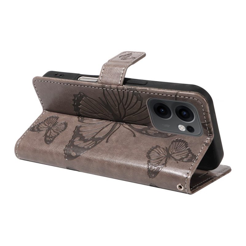 Lederhüllen Oppo Reno 13f 4g / 5g / 13 Fs 5g Handyhülle Riesenschmetterlinge