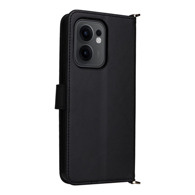 Lederhüllen Oppo Reno 13f 4g / 5g / 13 Fs 5g Premium-retro-schultertasche Mit Lanyard