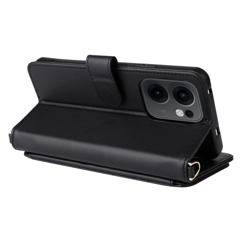 Lederhüllen Oppo Reno 13f 4g / 5g / 13 Fs 5g Premium-retro-schultertasche Mit Lanyard