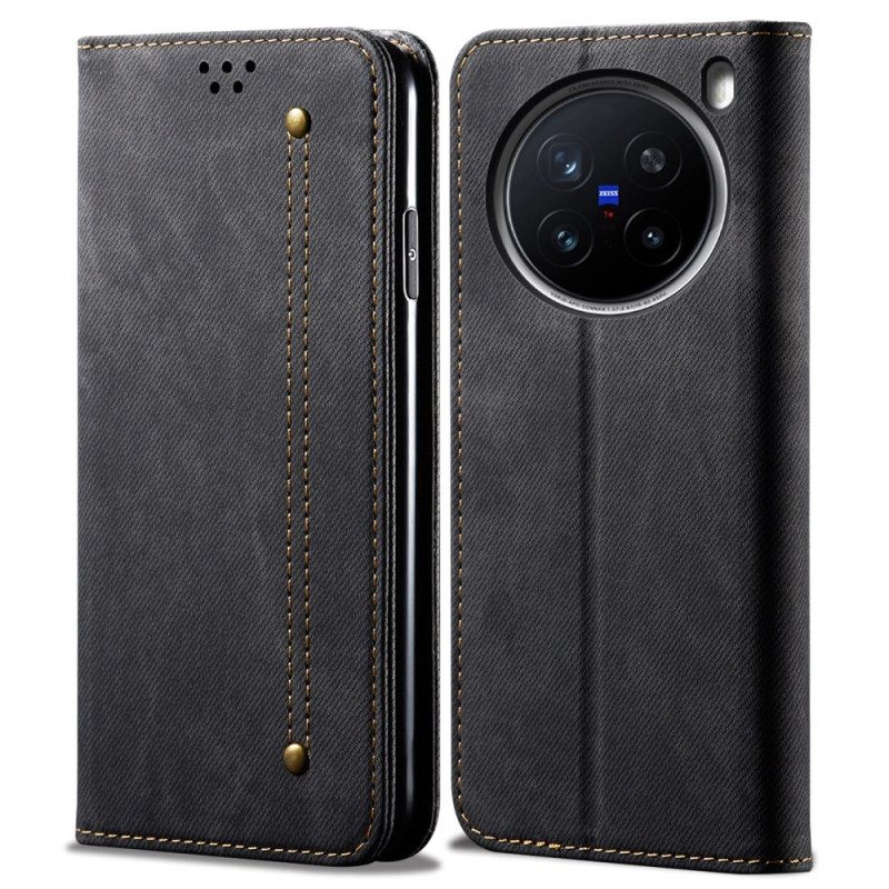 Flip Case Vivo X200 Pro Handyhülle Denim-struktur