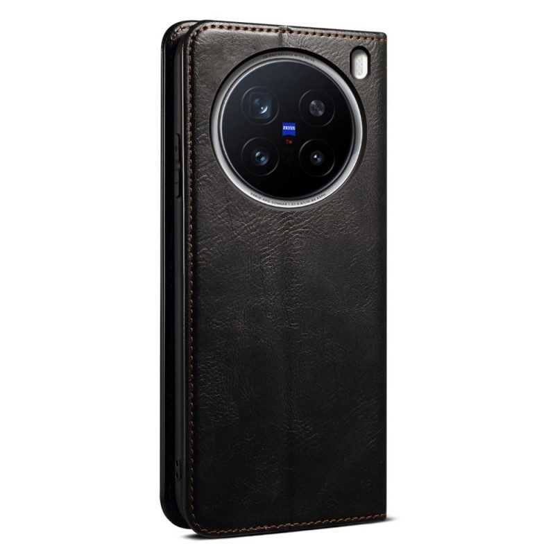 Flip Case Vivo X200 Pro Handyhülle Gewachstes Kunstleder