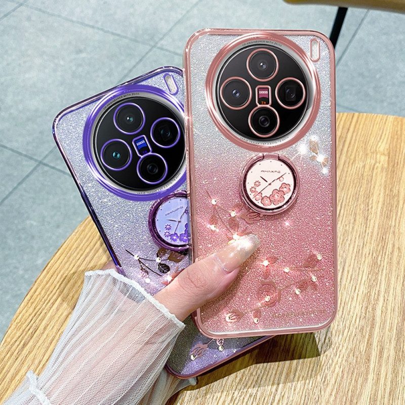 Hülle Vivo X200 Pro Handyhülle Ständer Mit Blumen Und Strasssteinen (kadem)